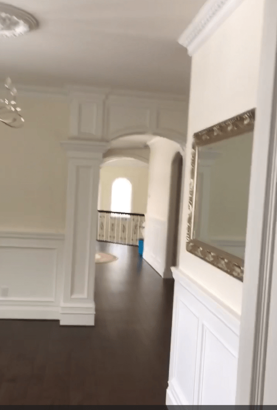 Painted hallway with arch